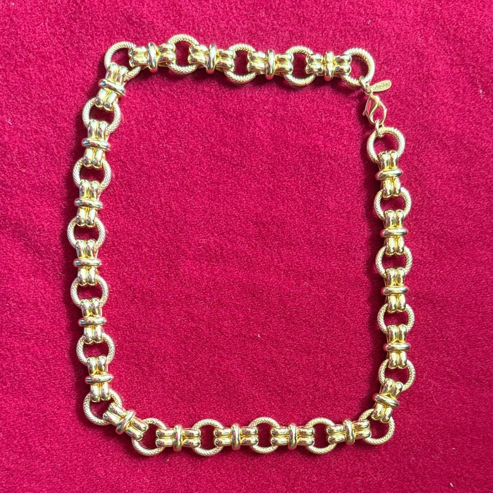 Napier Gold Textured Link Necklace